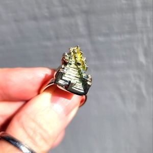 Bismuth prism sterling Natural specimen ring 💍 sz9